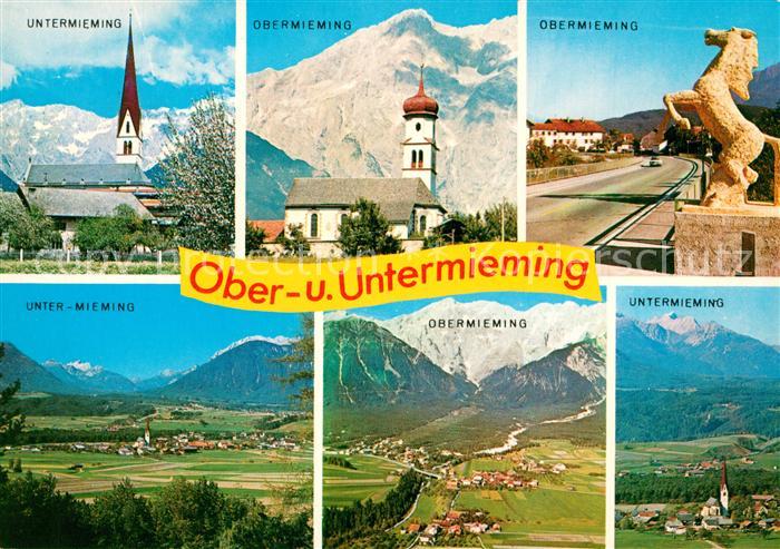 Obermieming Untermieming Kirchen Pferdestatue Panoramen
