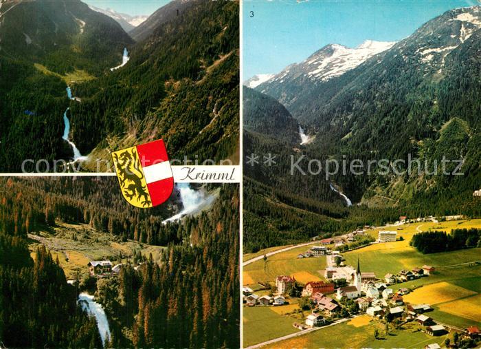 Krimml Fliegeraufnahme Krimmler Wasserfaelle Alpengasthof Schoenangerl
