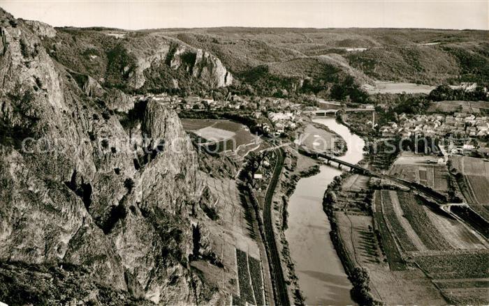 Bad Muenster Stein Ebernburg Panorma Blick von der Bastei