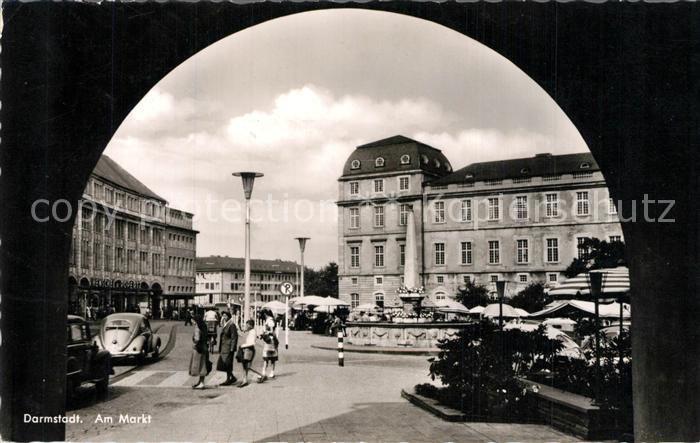 Darmstadt Partie am Markt Brunnen