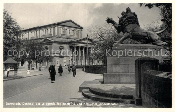 Darmstadt Denkmal des Hessischen Leibgarde Inf. Regts. 115 Landestheater