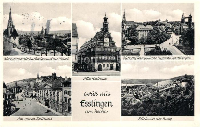 Esslingen Neckar Stadtpanorama Rathaus Frauenkirche Burg Stadtkirche