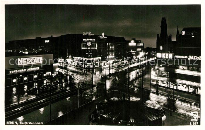 Berlin Kurfuerstendamm Gedaechtniskirche Nachtaufnahme