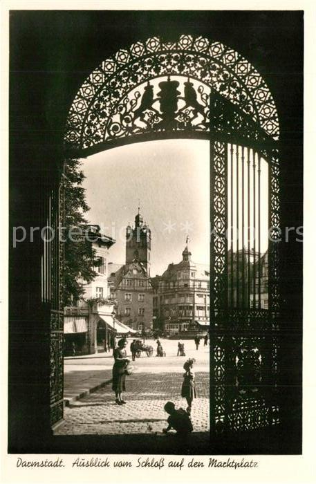 Darmstadt Ausblick vom Schloss auf den Marktplatz