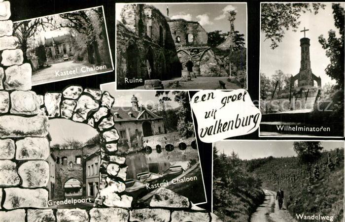 Valkenburg aan de Geul Kasteel Chaloen Ruine Wilhelminatoren Grendelpoort Wandel