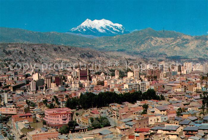 La Paz Bolivia Vista panorámica con Monte Illimani Cor