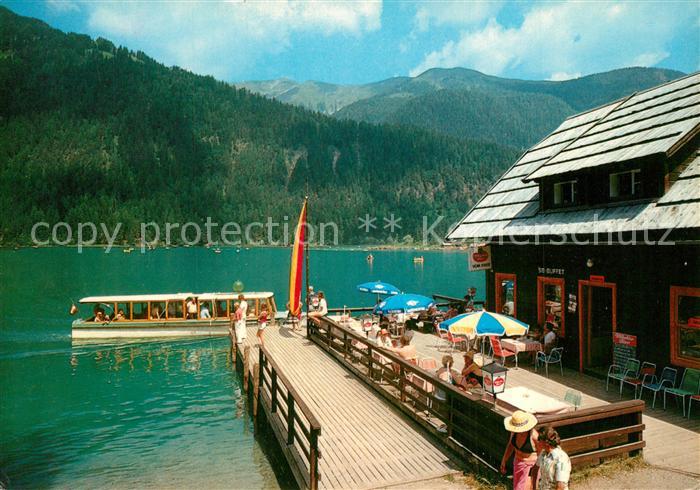 Stockenboi Jausenstation Dolomitenblick am Weissesee Ostufer Bootsanleger