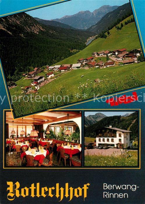 Rinnen Tirol Gasthof Sportpension Rotlechhof Restaurant Gesamtansicht mit Alpenp
