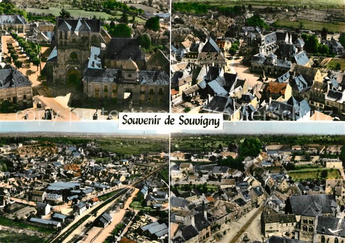 Souvigny en avion au dessus de la ville