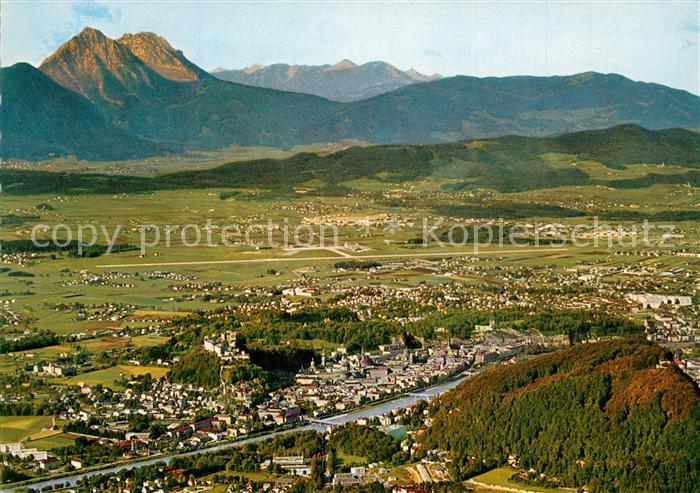 Salzburg Oesterreich Panorama Blick vom Gaisberg mit Hochstauffen und Zwiesel