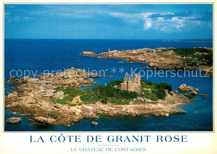 Ploumanach Cote de Granit Rose Chateau de Costaérès vue aérienne