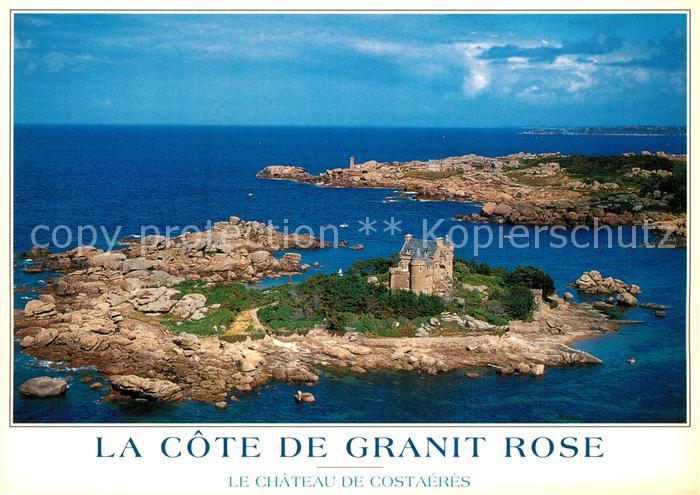 Ploumanach Cote de Granit Rose Chateau de Costaérès vue aérienne