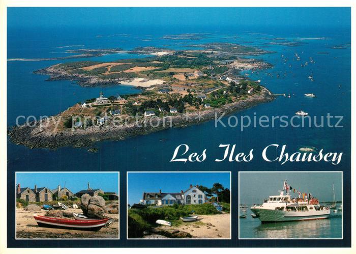 Iles Chausey Vue aérienne Plage Bateau