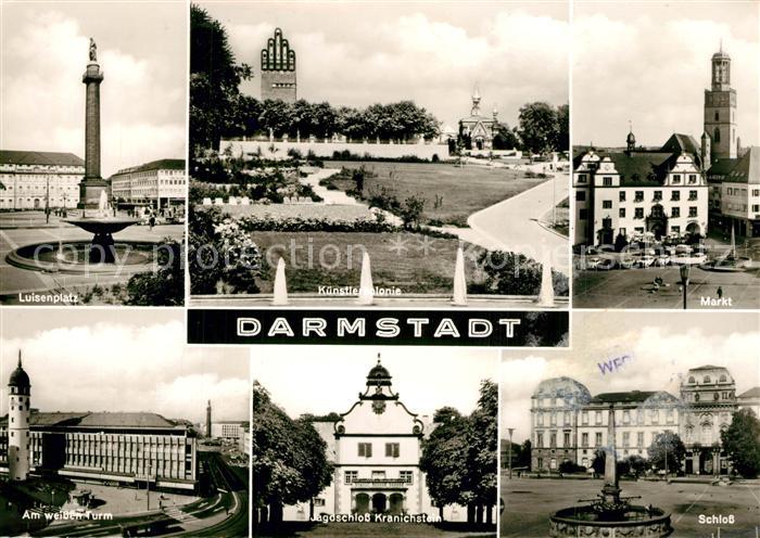 Darmstadt Luisenplatz Ludwigsmonument Kuenstlerkolonie Markt Weisser Turm Jagdsc