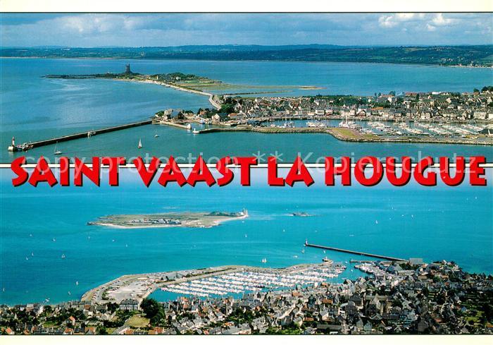 Saint-Vaast-la-Hougue Le Port et Fort de la Hougue Ile de Tatihou vue aérienne