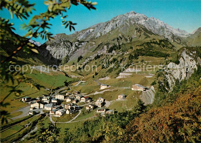 Stuben Vorarlberg Panorama Blick gegen Flexenstrasse und Trittkopf