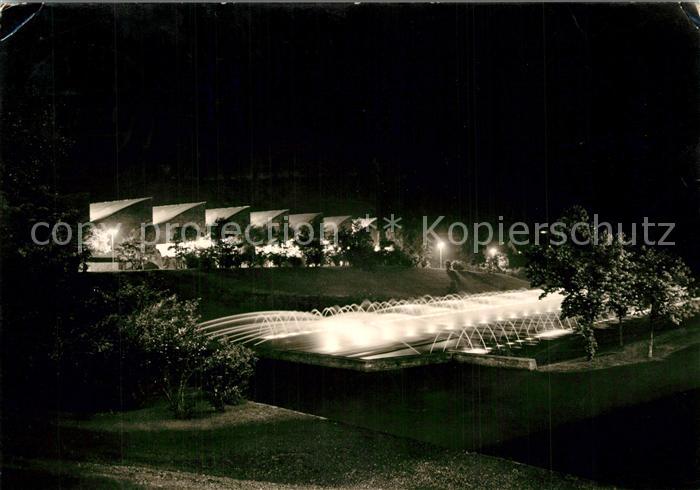 Stuttgart Gartenschau und Ausstellungsgelaende Nachtaufnahme