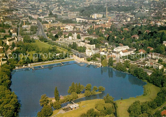 Darmstadt Grosser Woog Tor zu Odenwald und Bergstrasse Fliegeraufnahme