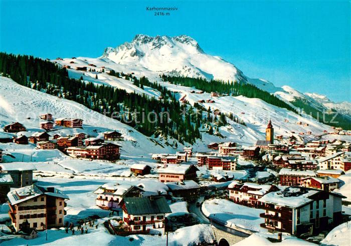 Lech Vorarlberg Panorama Wintersportplatz mit Karhornmassiv Lechquellengebirge