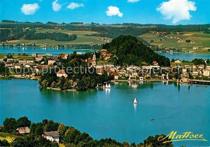 Mattsee Salzburg mit Obertrumer See Fliegeraufnahme
