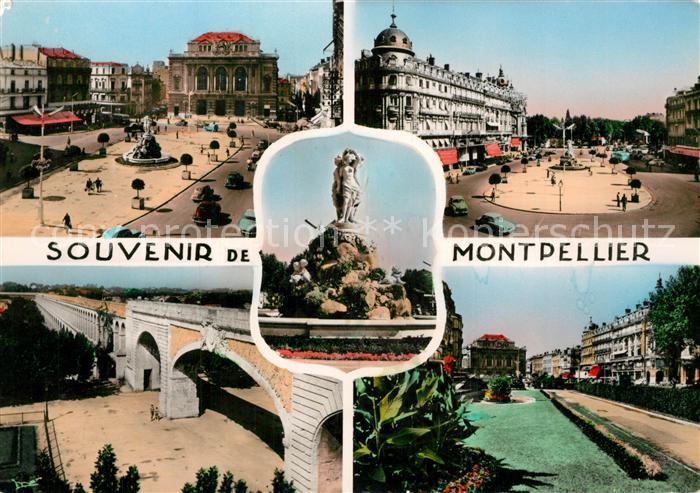 Montpellier Herault Place de la Comedie Theatre Monument Parc Aqueduc Jardins du