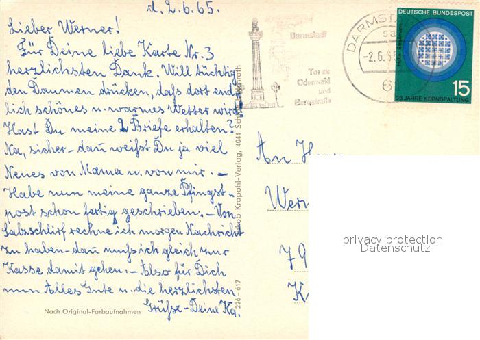 Darmstadt Luisenplatz Ludwigsdenkmal Schloss Weisser Turm Schloesschen Bahnhof H – Bild 2