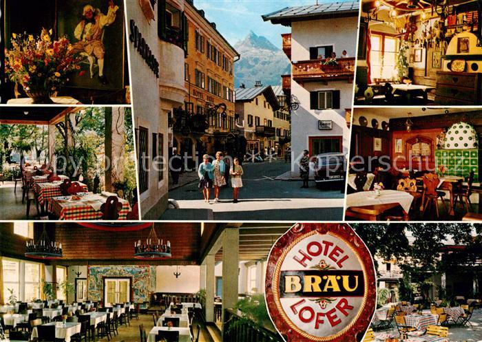 Lofer Hotel Braeu Restaurants Terrasse Dorfmotiv