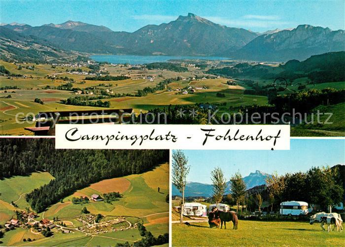 Mondsee Salzkammergut Panorama Campingplatz Fohlenhof Fliegeraufnahme