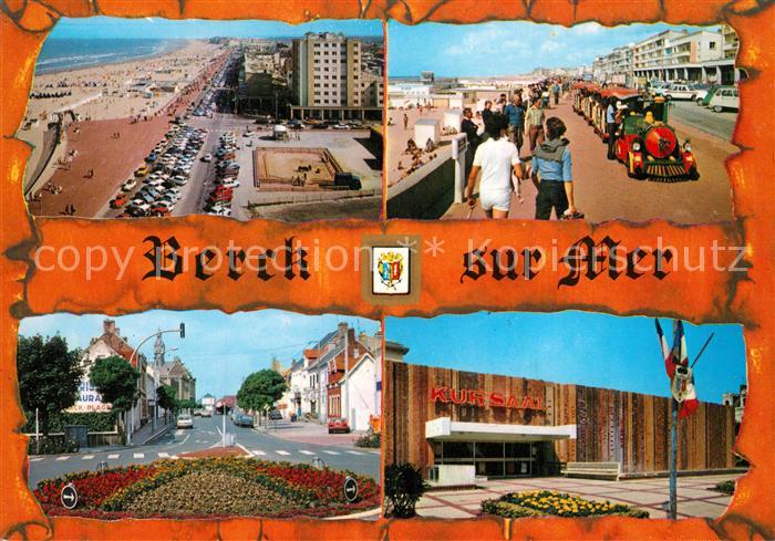 Berck Vue generale Esplanade et le petit train Entree fleurie de Berck Le Casino