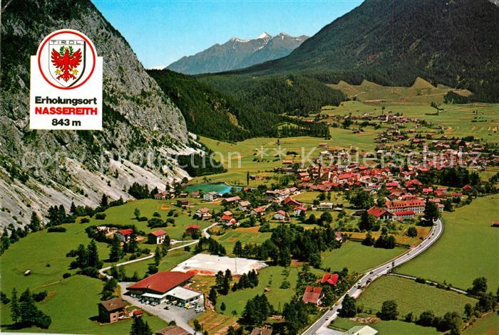 Nassereith Fliegeraufnahme Fernpass Strasse mit Holzleitensattel