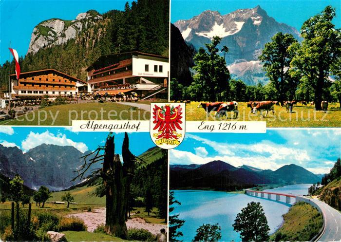 Hinterriss Tirol Alpencafe und Alpengasthof Eng Gr Ahornboden Strassenpartie