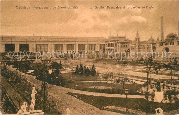 Exposition Bruxelles 1910 Section Francaise Jardin de Paris