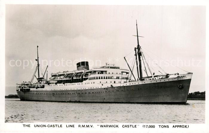 Schiffe Ships Navires Union-Castle Line R.M.M.V. Warwick Castle