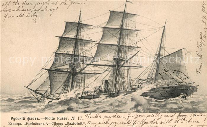 Segelschiffe Clipper Razboinik Flotte Russland