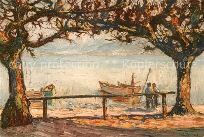 Kuenstlerkarte Fritz Osswald Zuerichsee