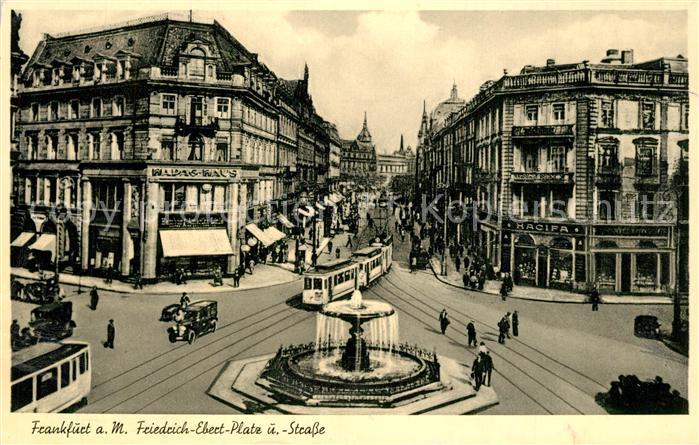 Strassenbahn Frankfurt am Main Friedrich-Ebert-Platz und Strasse