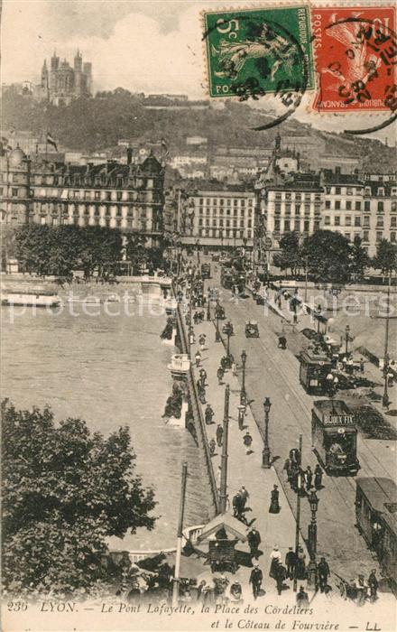 Strassenbahn Lyon Pont Lafayette Place des Cordeliers Coteau de Fourviere