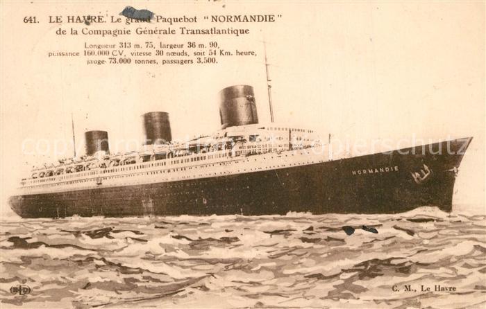 Dampfer Oceanliner Le Havre Paquebot Normandie