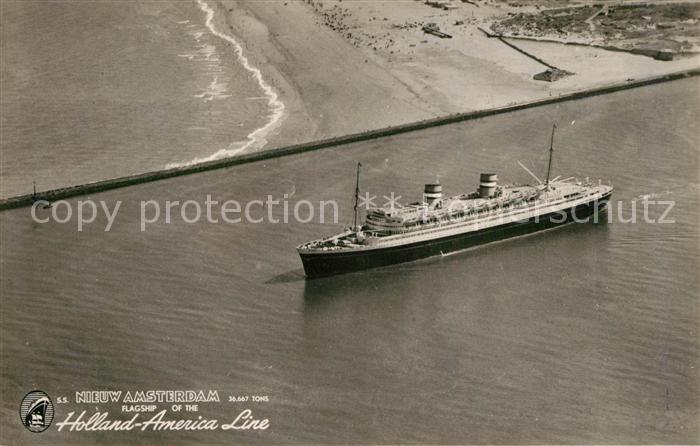 Dampfer Oceanliner Fliegeraufnahme Nieuw Amsterdam