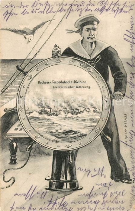 Matrosen M?we Steuerrad Hochsee-Torpedoboots-Division
