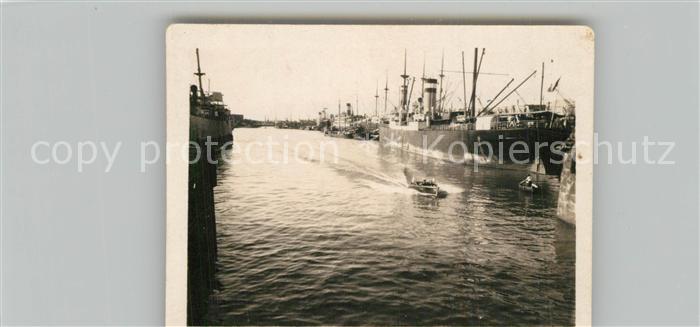 Schiffe Ships Navires Deutscher Frachtdampfer Hafen