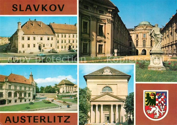 Slavkov u Brna Gebaeude Schloss Denkmal Wappen