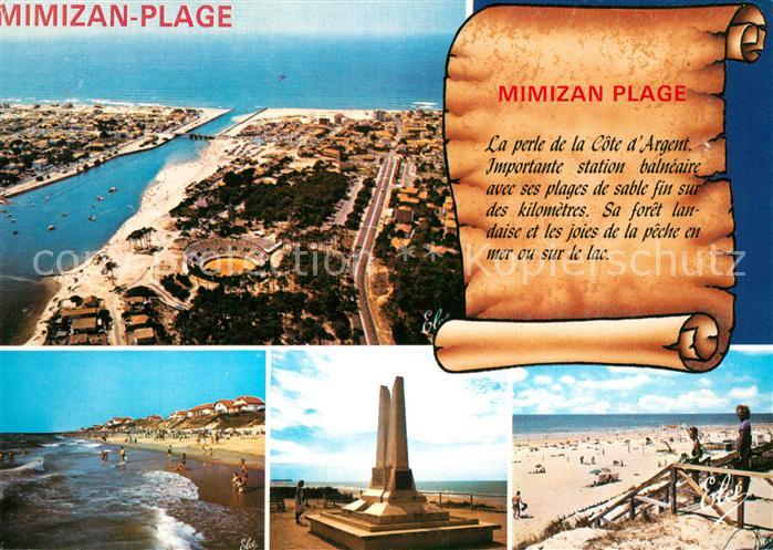 Mimizan Plage Vue aérienne Plage Nord Monument les Ailes