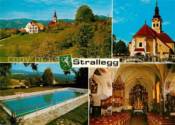 Strallegg Ortsansicht Kirche Innenansicht Swimming Pool