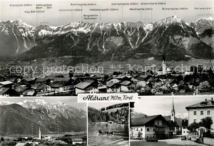 Aldrans Gesamtansicht mit Alpenpanorama Motiv mit Kirche Partie am See