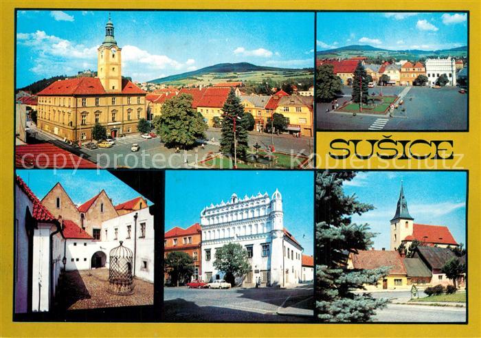 Susice Rathaus Platz der Freiheit Kirche Museum Altstadt
