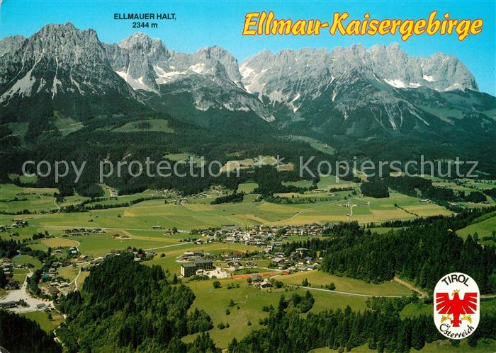 Ellmau Tirol Landschaftspanorama Kaisergebirge Fliegeraufnahme