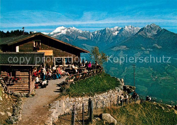 Muthoefe Dorf Tirol Berggasthof Steinegg Naturpark Texelgruppe Fernsicht Alpenpa