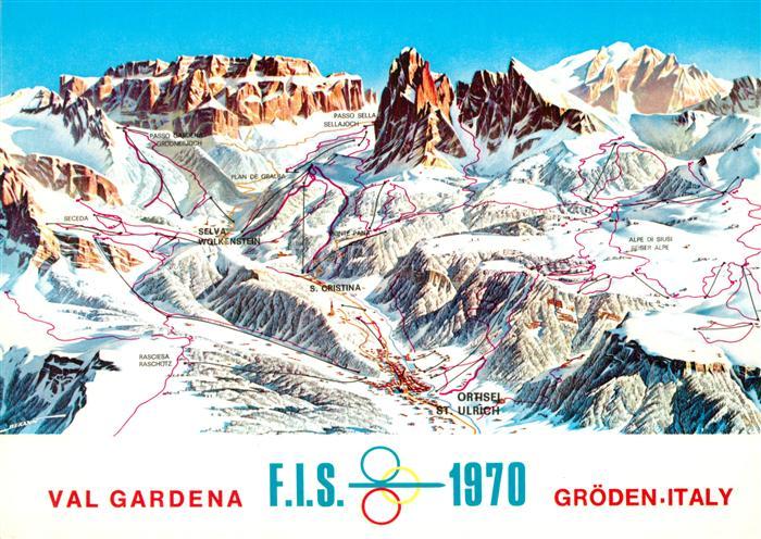 Ortisei St Ulrich Alpine Skiweltmeisterschaften Groednertal uebersichtskarte Ski