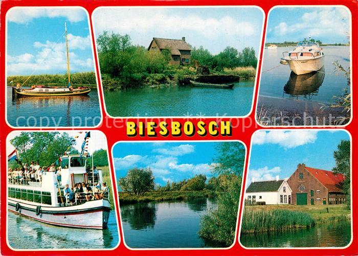 Biesbosch Landschaftspanorama Naturschutzgebiet Fahrgastschiff Segelboot Bauernh